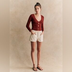 🌟NEW🌟 Sézane Niels Denim Shorts in Ecru NWT